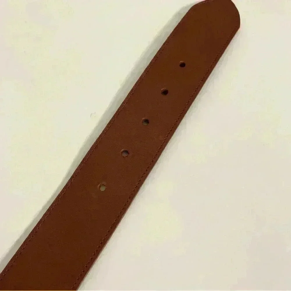 Linea Pelle Genuine Leather Brown Belt Size Medium